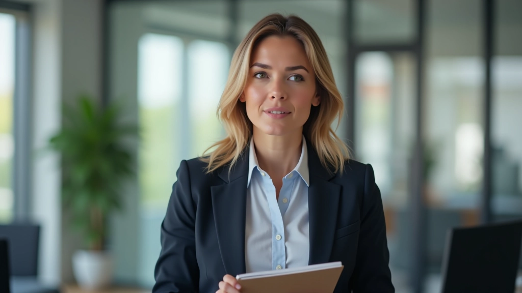 Representante de atendimento a ouvir cliente com atenção plena, ambiente de escritório moderno