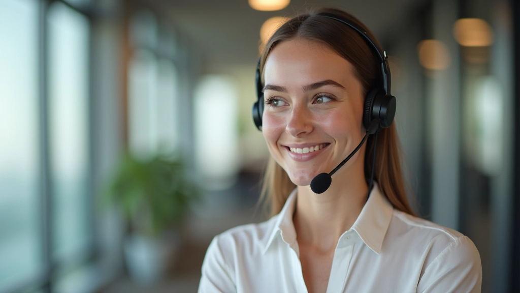 Profissional em chamada de atendimento ao cliente